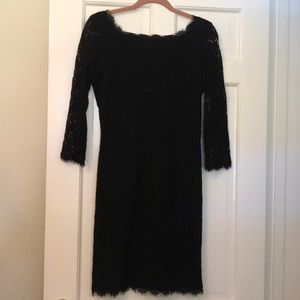 Diane von Furstenberg black lace dress